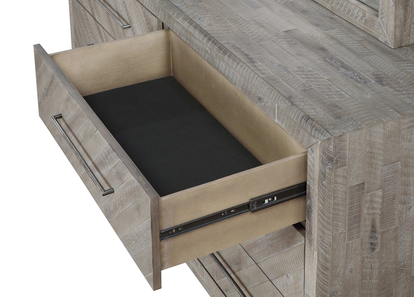 Alexandra Solid Wood Six Drawer Dresser in Rustic Latte