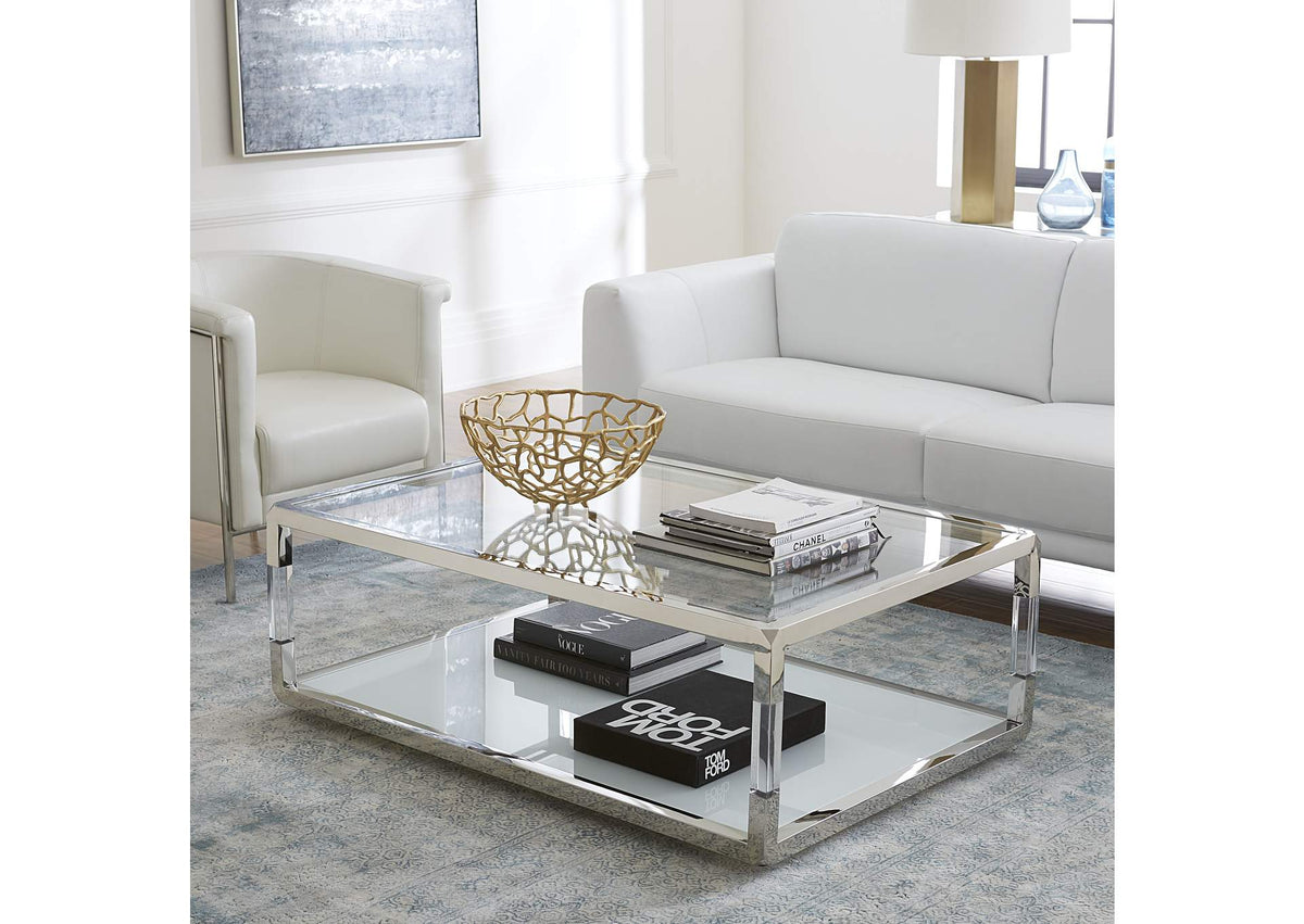 8YW421 Jasper Coffee Table In Acrylic - White Glass - Pss