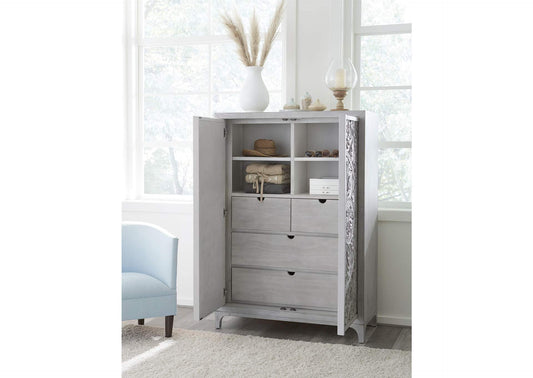 1JQ986A Boho Chic Wardrobe Chest In Washed White (2024)