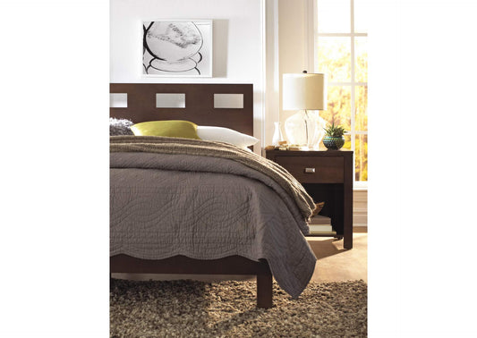 RV2681 Riva One Drawer Nightstand In Chocolate Brown