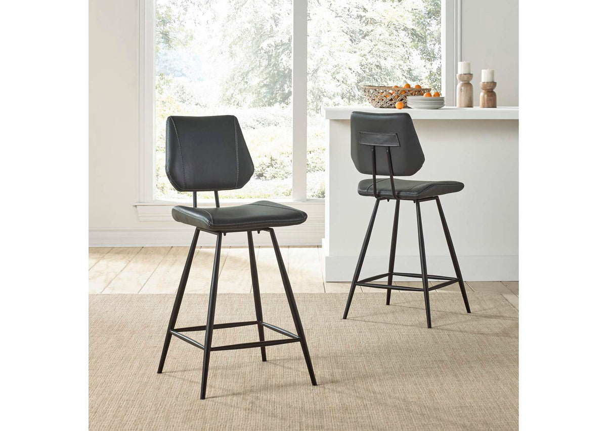 9LE870V Vinson Modern Swivel Counter Stool In Cobalt (Set of 2)
