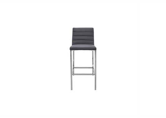 1AE868M Amalfi Metal Back Bar Stool In Cobalt Leather (Set of 2)