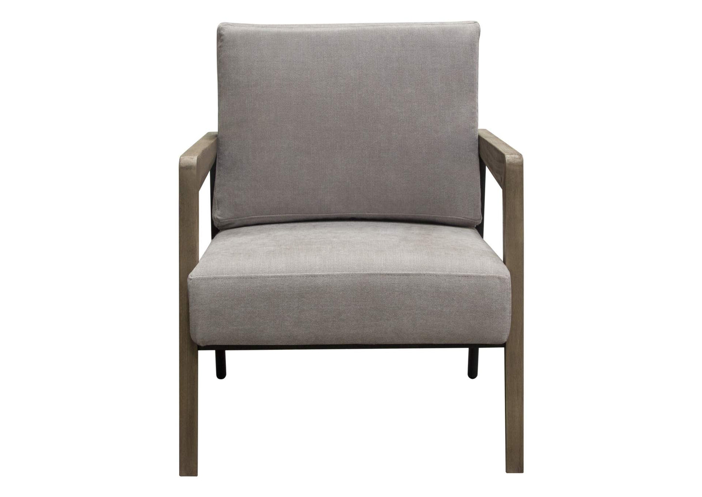 Blair Accent Chair in Grey Fabric with Curved Wood Leg Detail by Diamond Sofa
