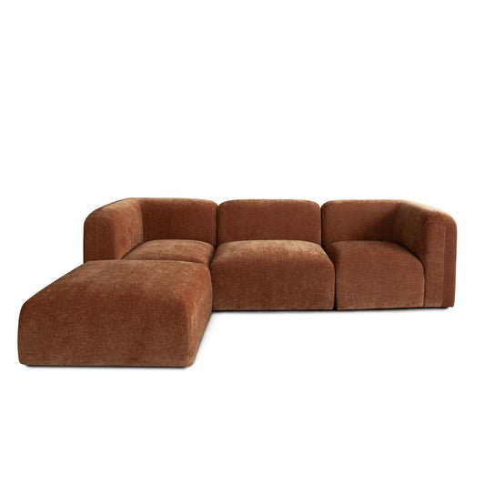 Echo 4PC Reversible Sectional in Amber Fabric