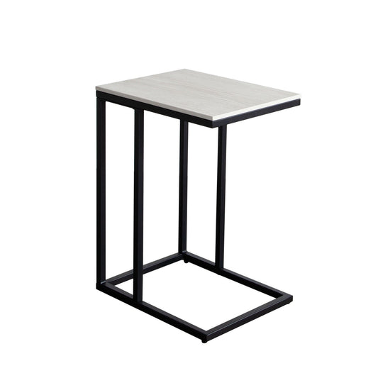 Edge "C" Table with Beige Ceramic Top and Metal Frame