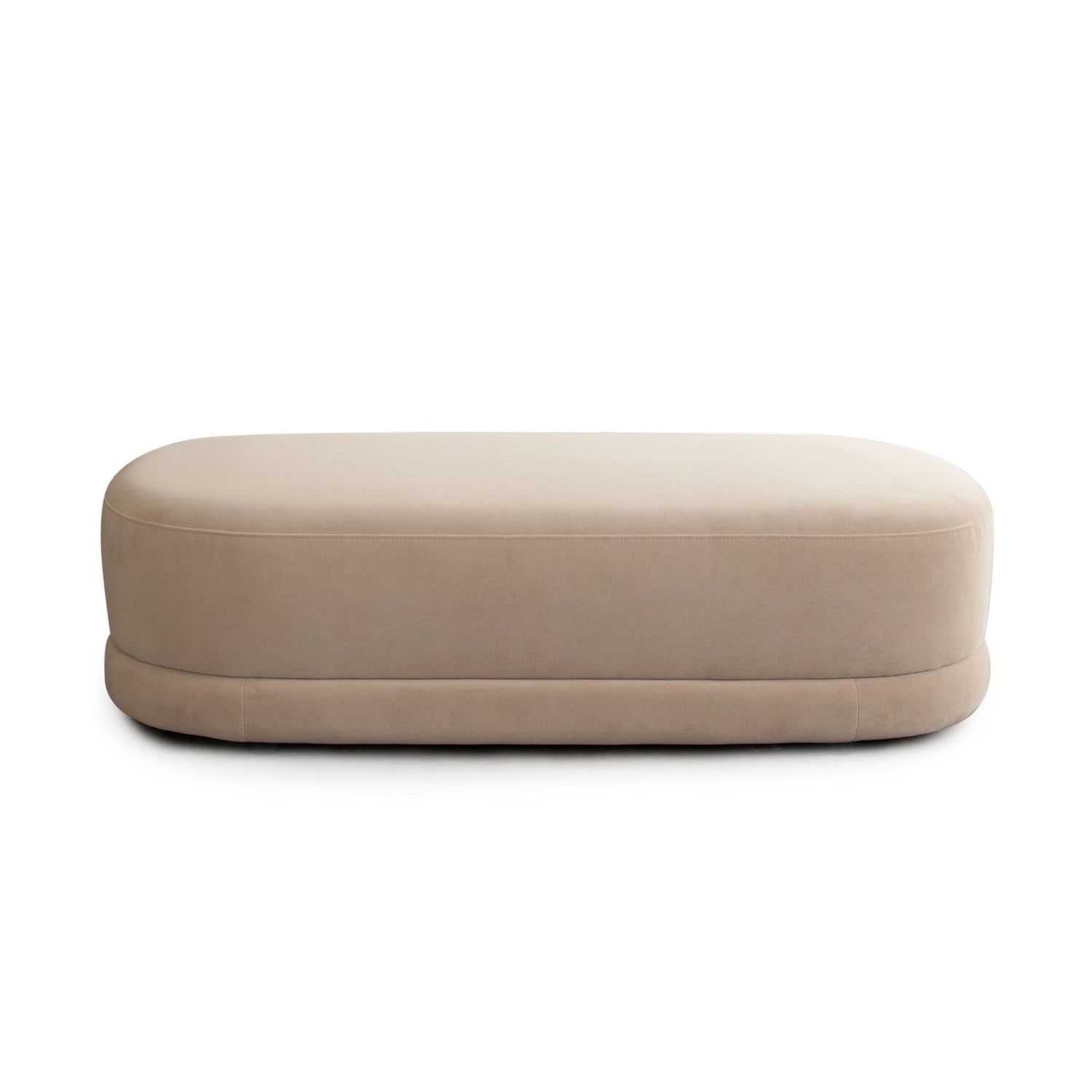 Fox Oval Accent Bench in Camel Performance Velvet