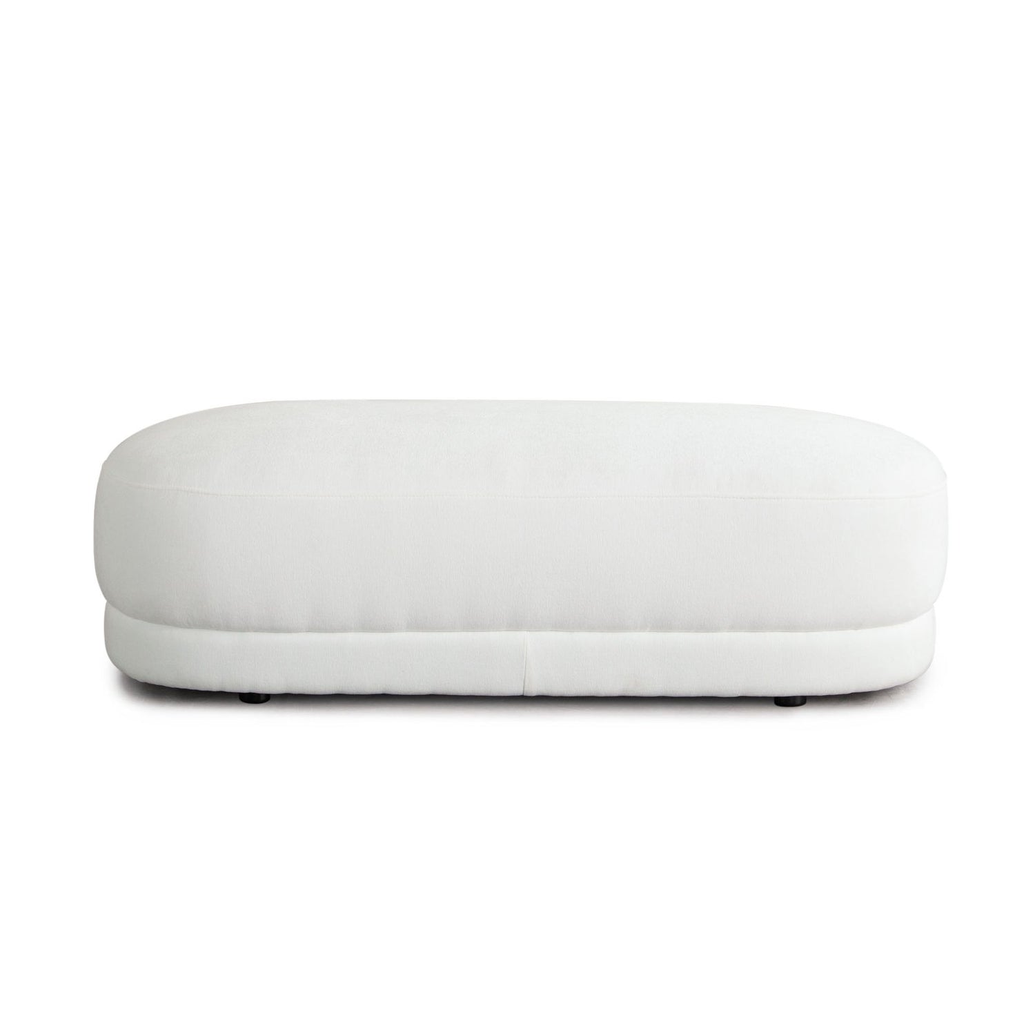 Fox Oval Accent Bench in White Performance Fabric