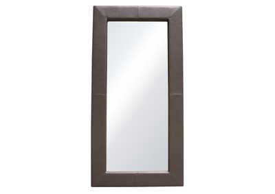 Luxe Free-Standing Mirror w/ Locking Easel Mechanism in Elephant Grey PU by Diamond Sofa