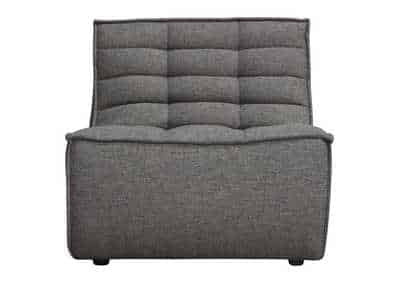 Marshall Scooped Seat Armless Chair in Grey Fabric by Diamond Sofa