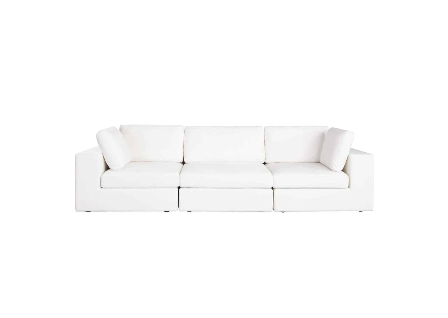 Muse 3pc Modular Sofa In Mist White Performance Fabric