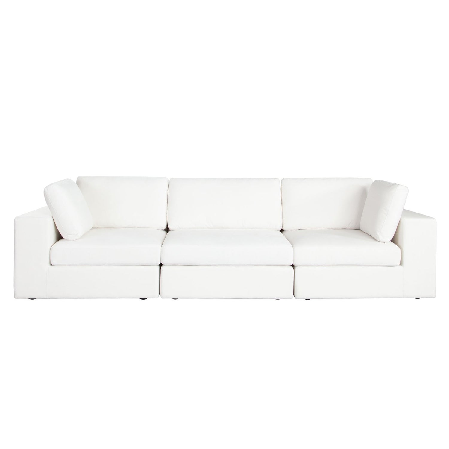 Muse 3pc Modular Sofa In Mist White Performance Fabric