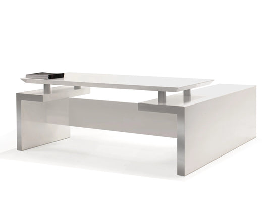 Monaco-White lac. rectangular desk
