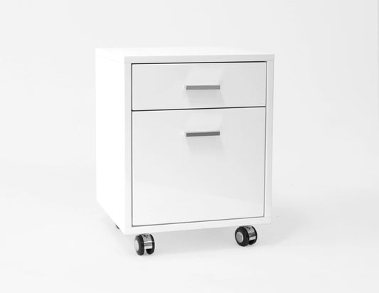 Monaco-White lacquer file drawer File Cabinet