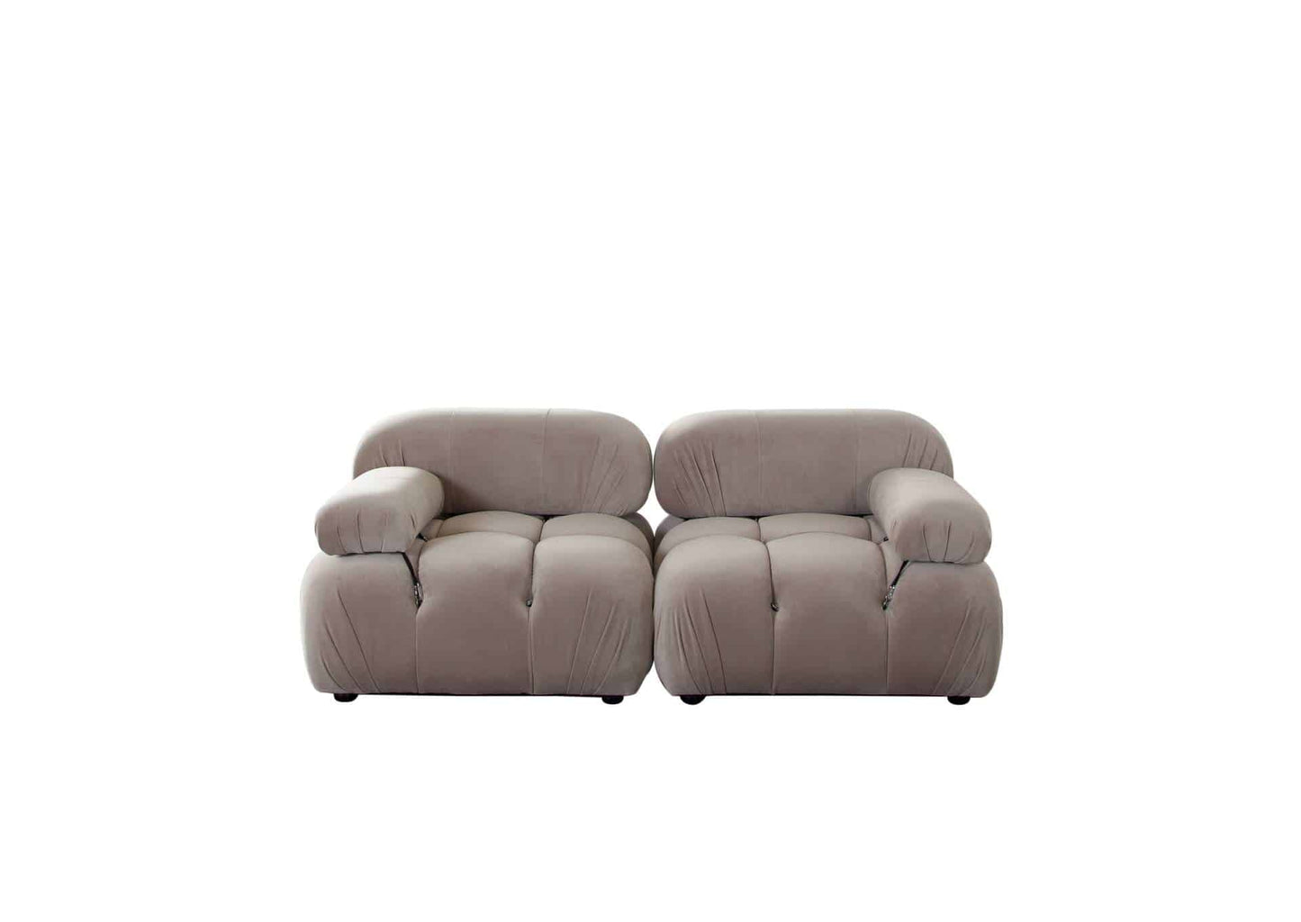 Paloma 2pc Modular 74 Inch Sofa In Mink Tan Velvet