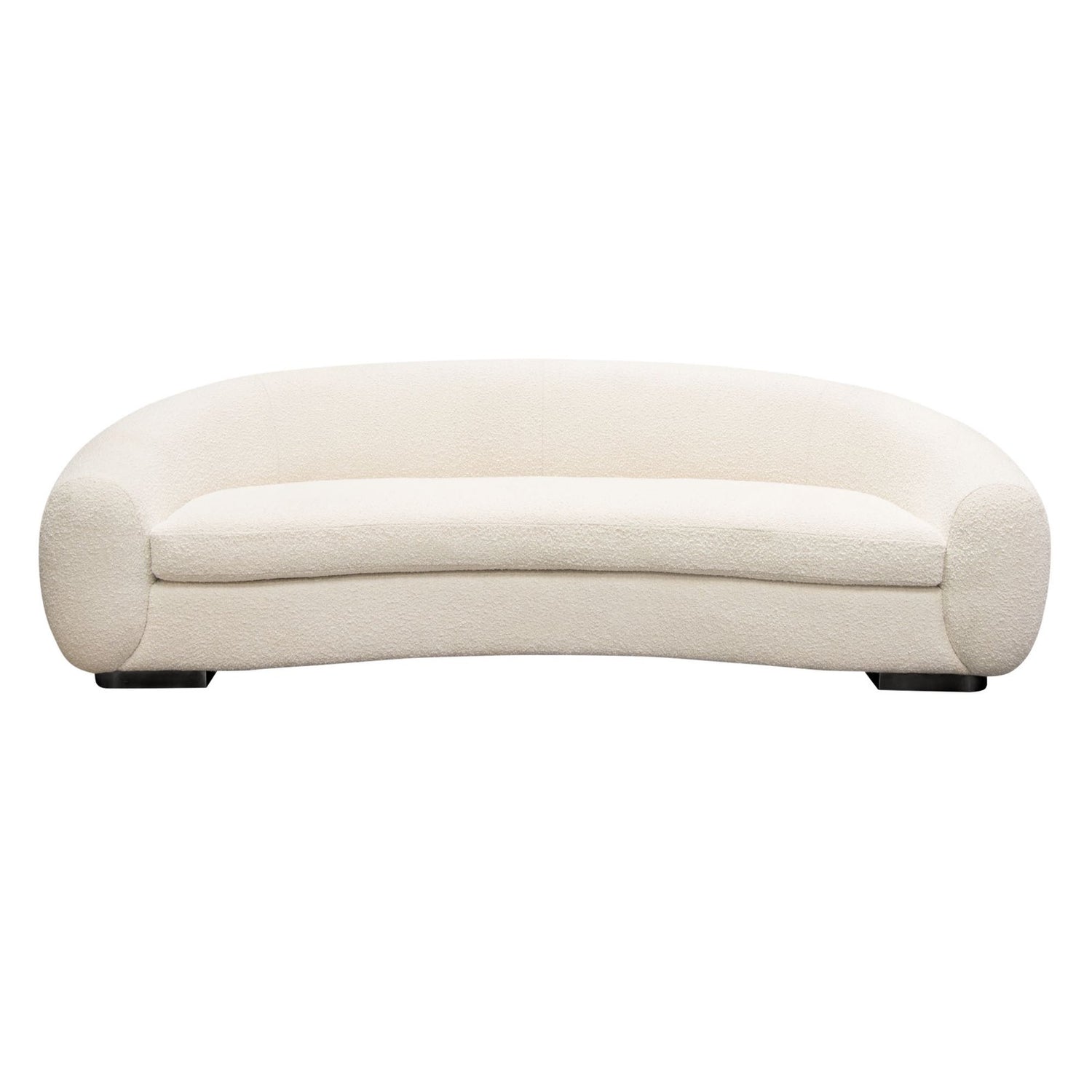 Pascal Sofa In Bone Boucle Textured Fabric W/ Contoured Arms & Back