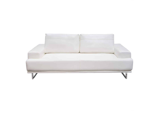 Russo Sofa W/ Adjustable Seat Backs In White Air Leather