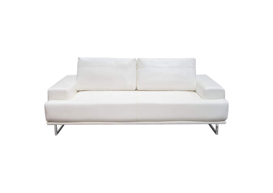 Russo Sofa w/ Adjustable Seat Backs in White Air Leather by Diamond Sofa