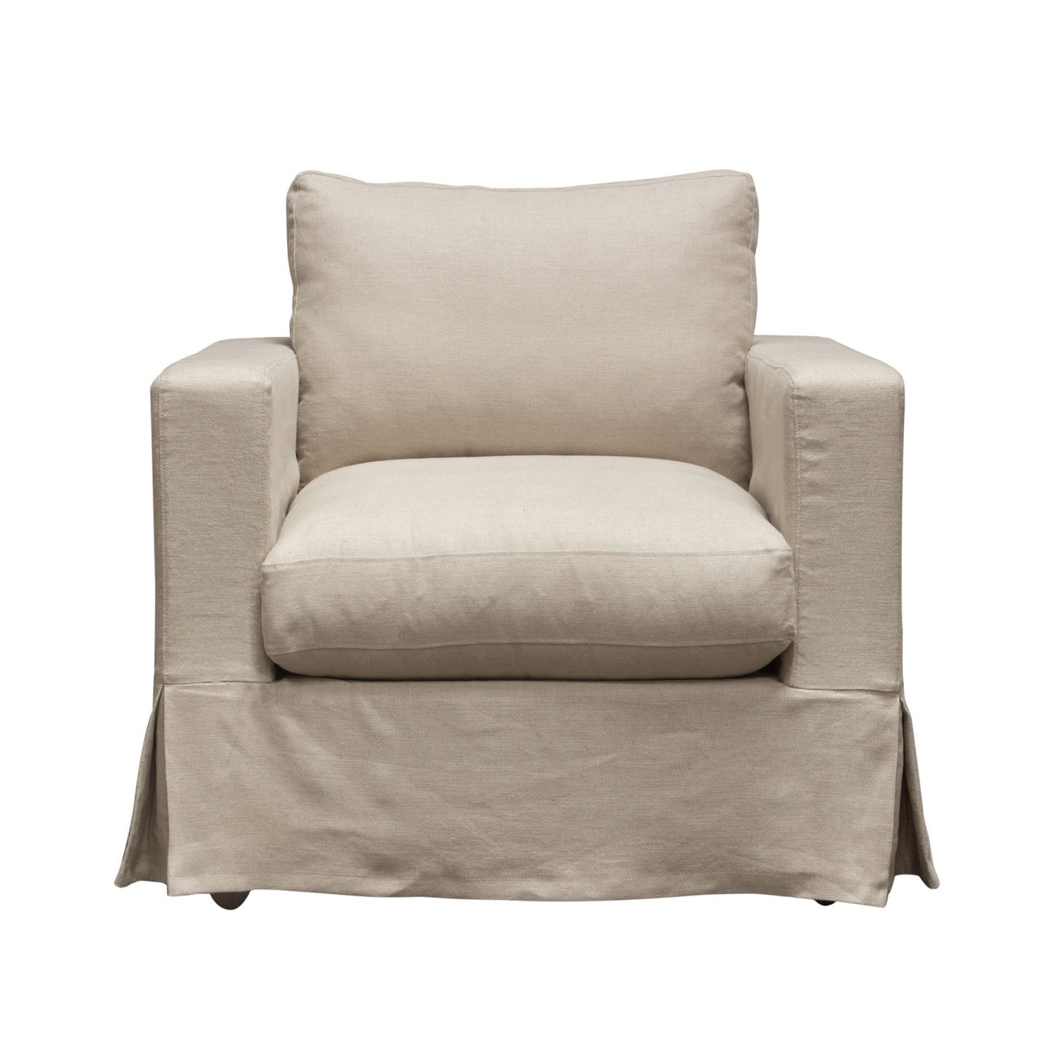 Savannah Slip-Cover Chair in Sand Natural Linen