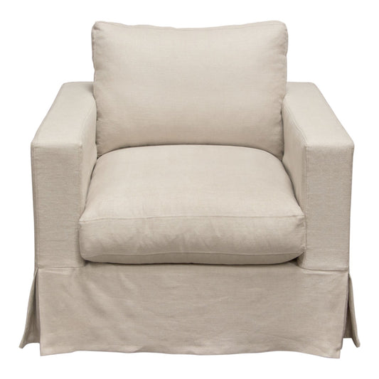 Savannah Slip-Cover Chair in Sand Natural Linen