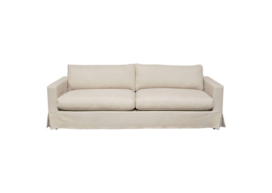 Savannah Slip-cover Sofa In Sand Natural Linen