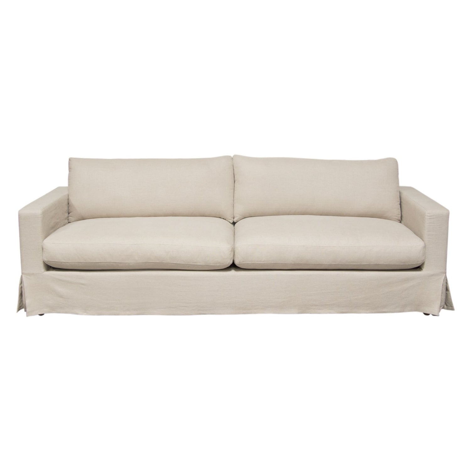 Savannah Slip-cover Sofa In Sand Natural Linen