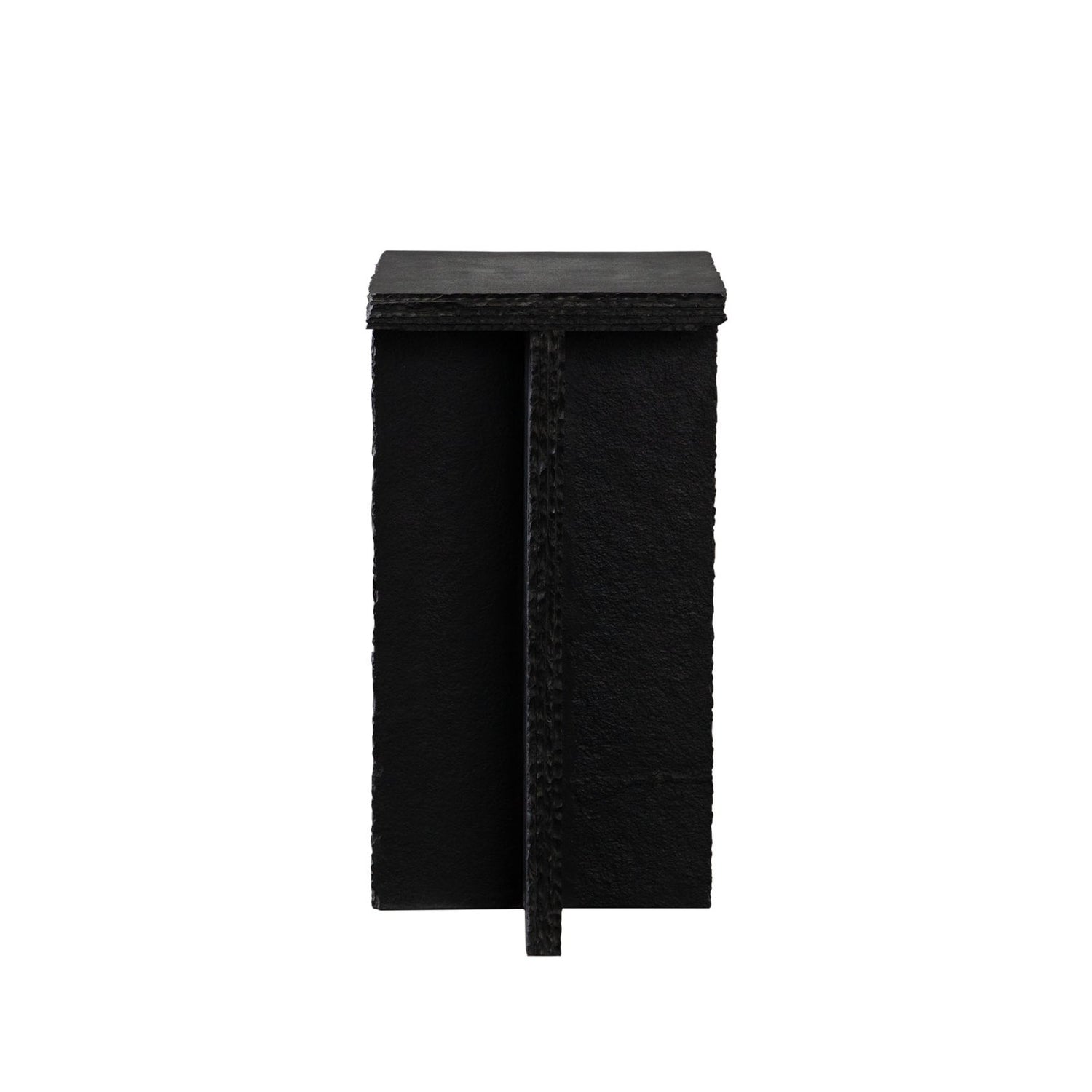 Spectre Black Slat Stone Accent Table