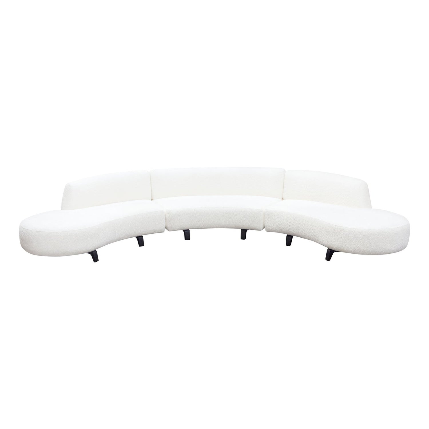 Vesper 3PC Modular Curved Armless Sofa & (2) Chaise