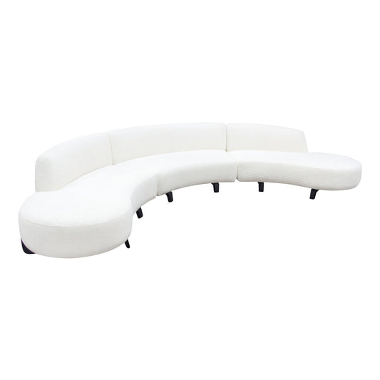Vesper 3PC Modular Curved Armless Sofa & (2) Chaise
