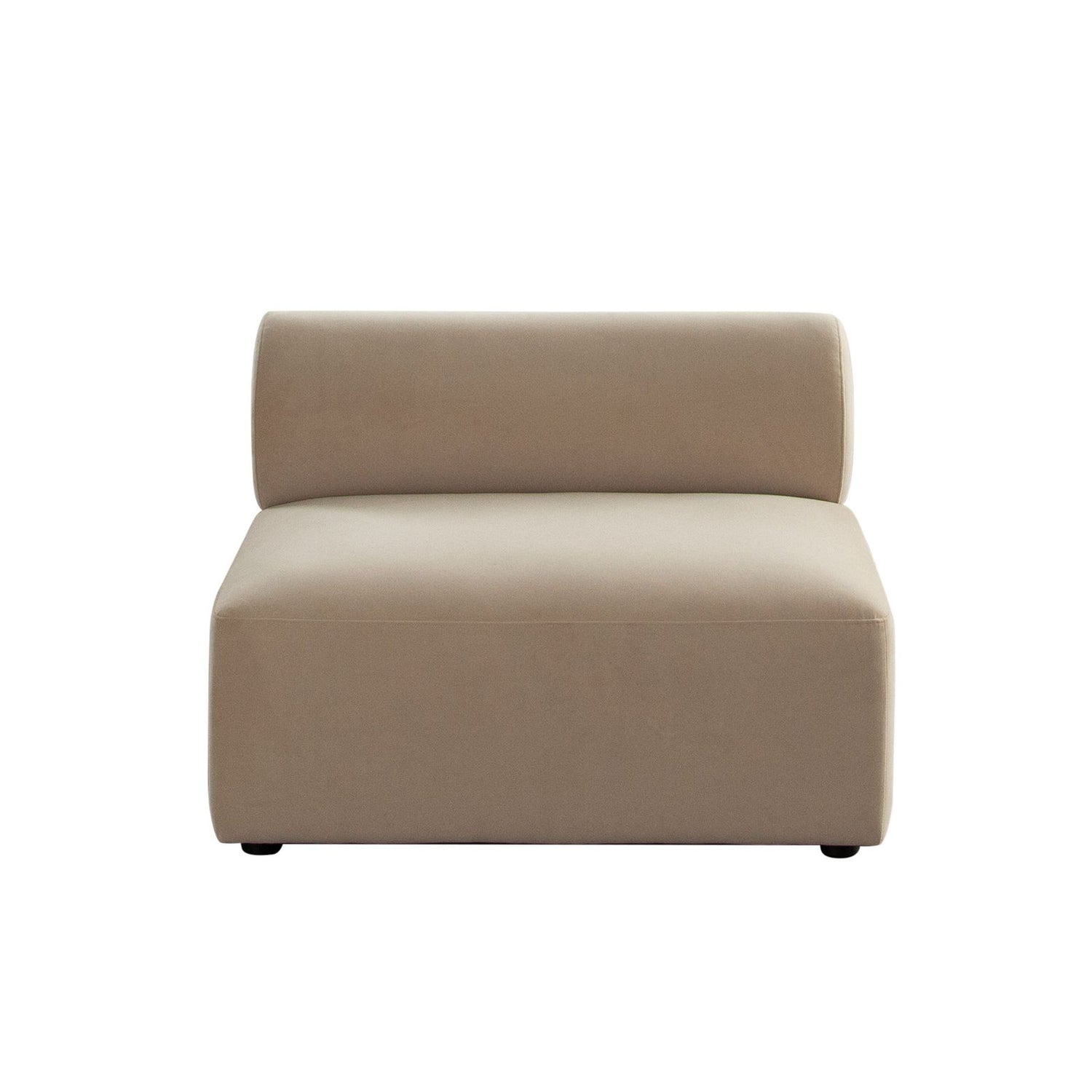 Zia Armless Chair in Light Camel Performance Velvet Fabric