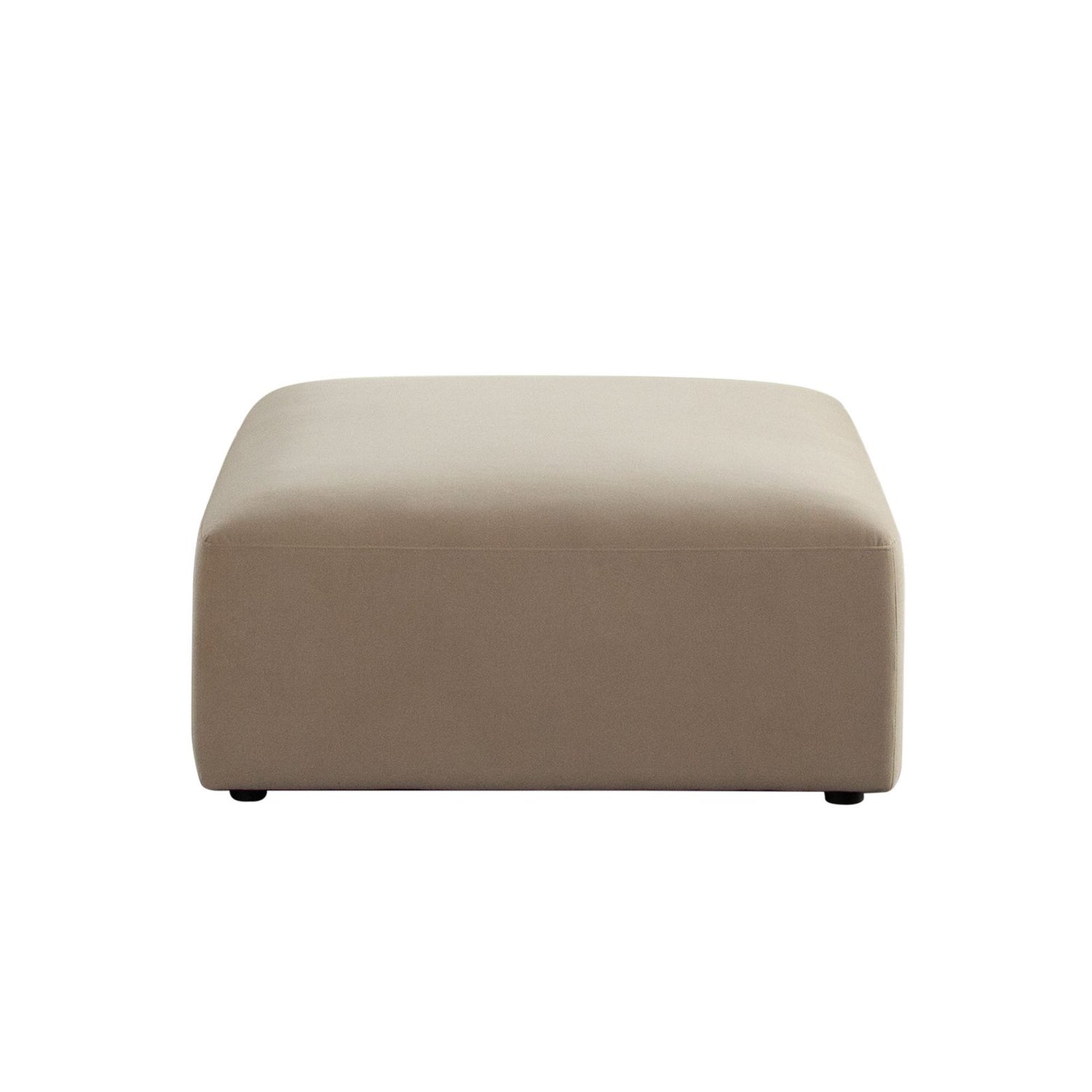 Zia Ottoman in Light Camel Performance Velvet Fabric