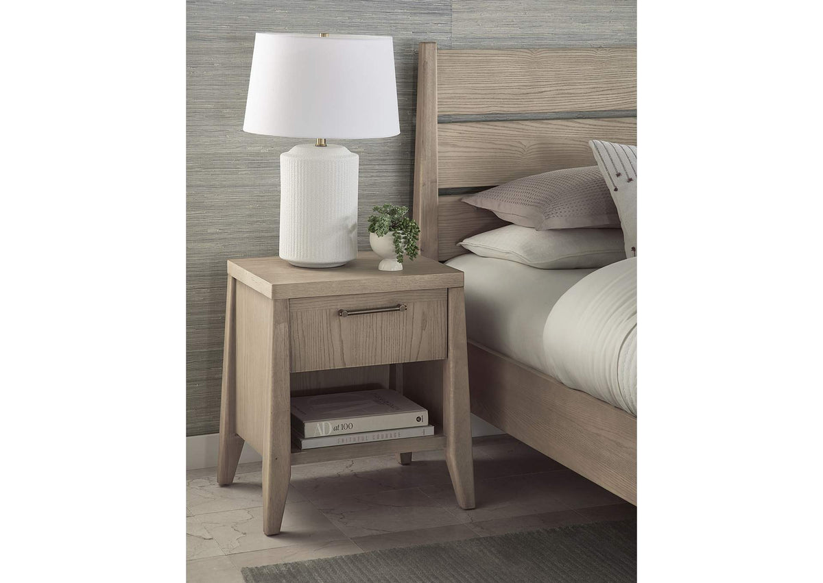 QETW81 Sumire One Drawer One Shelf Ash Wood Nightstand In Ginger