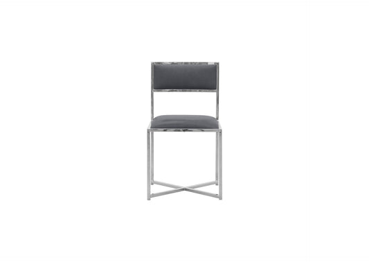 1AE866X Amalfi X - Base Chair In Cobalt Leather (Set of 2)
