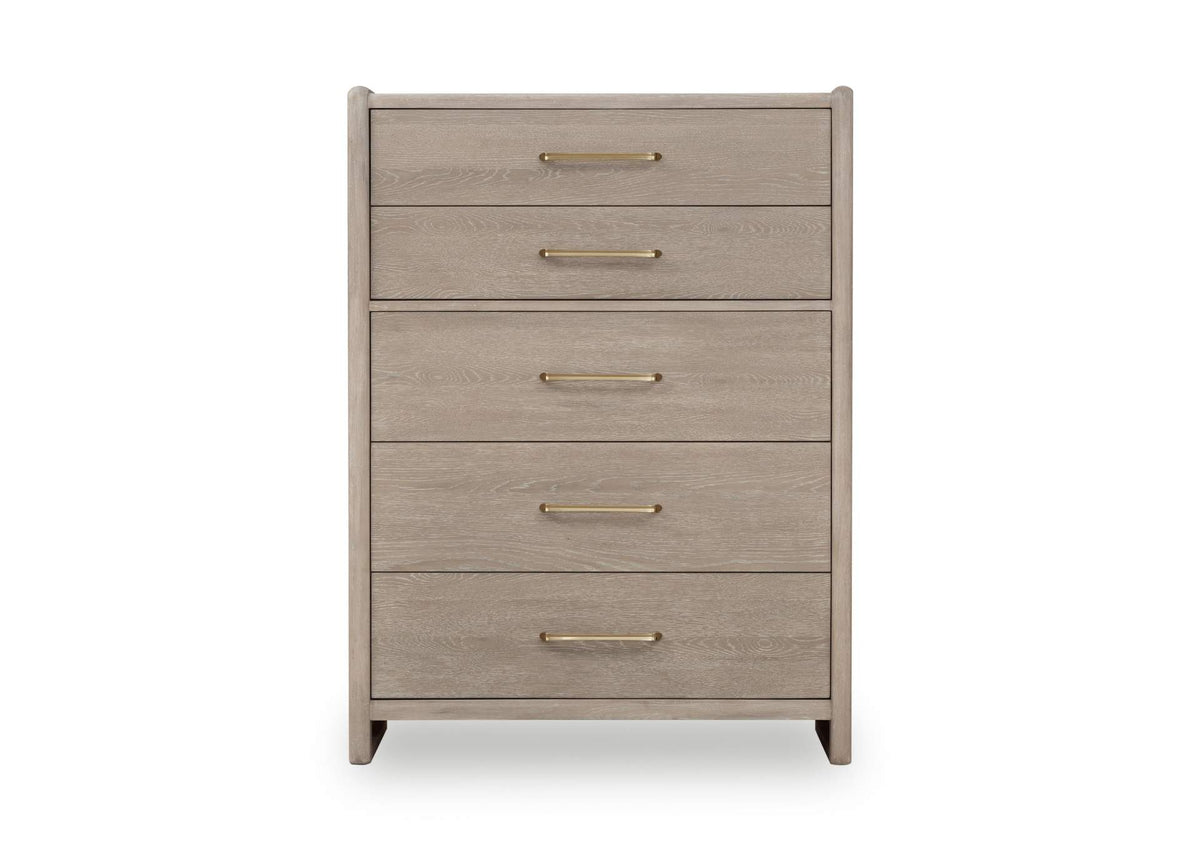 SDTK84 Gardenia Five Drawer Oak Wood Chest In Chai