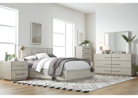 DEZ7H4 Destination Wood Panel Bed In Cotton Grey