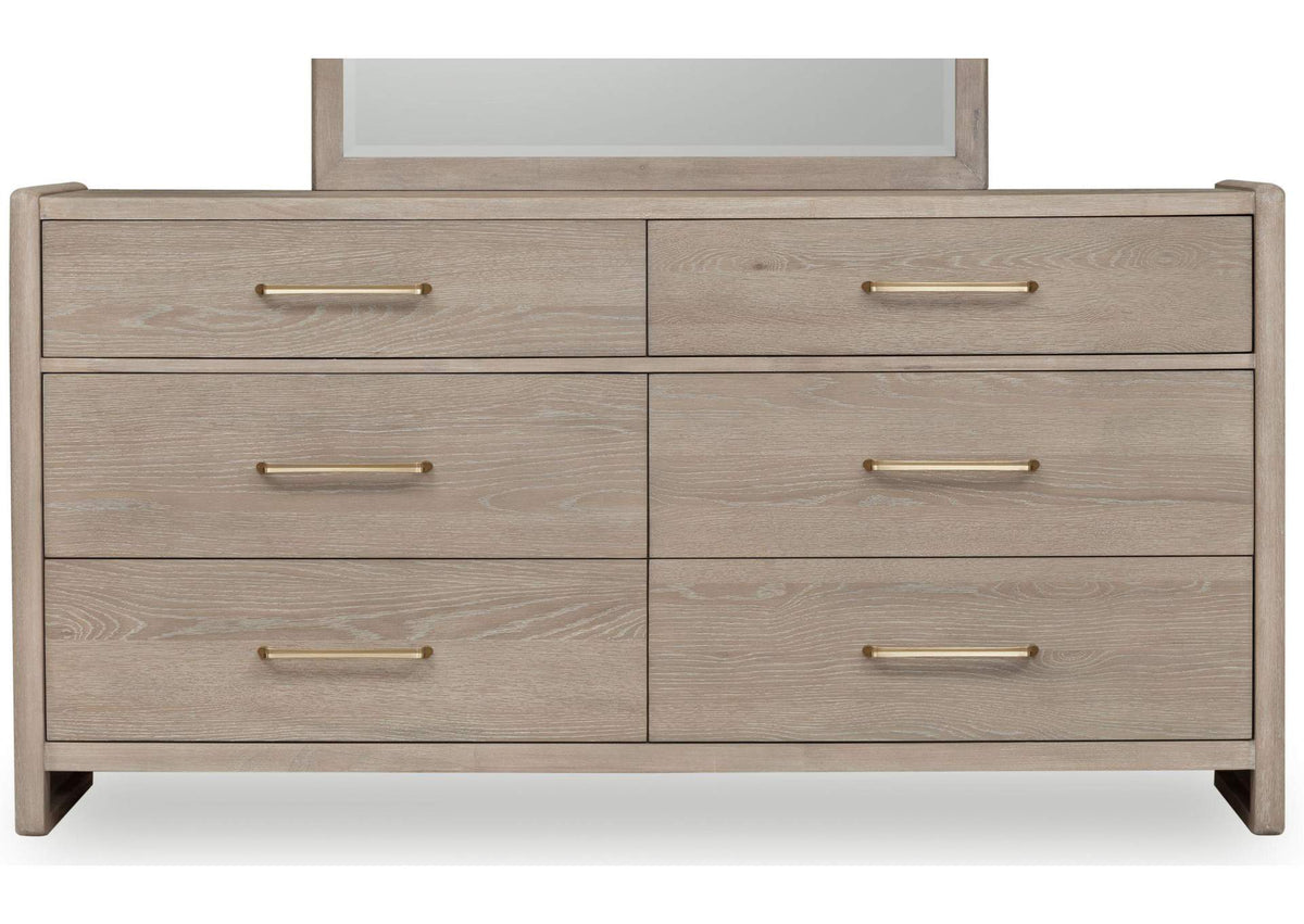 SDTK82 Gardenia Six Drawer Oak Wood Dresser In Chai