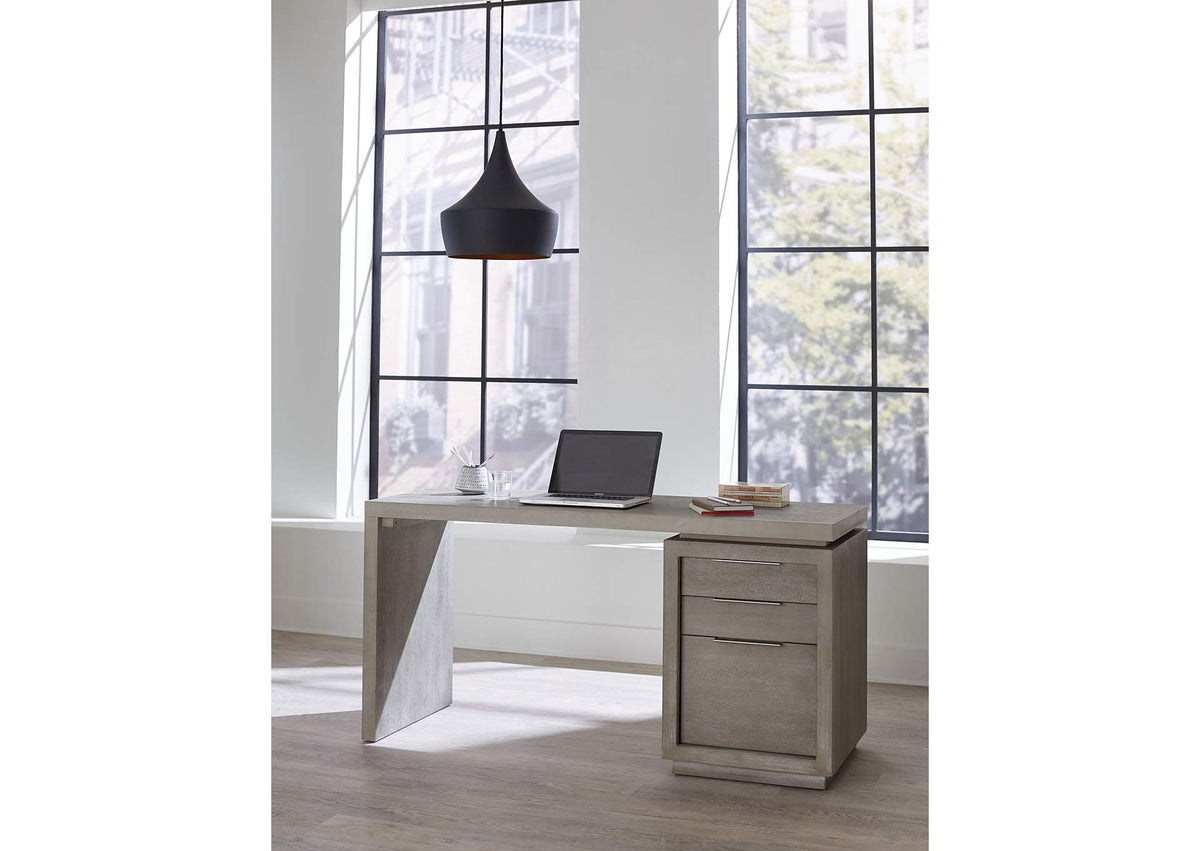 AZBX12 Oxford Three - Drawer Single Pedestal Desk In Mineral
