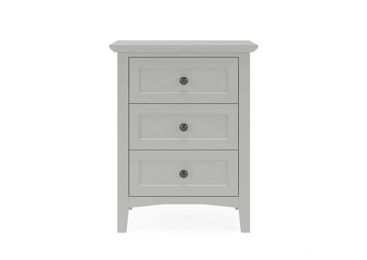 PNKG81 Grace Three Drawer Nightstand In Elephant Grey