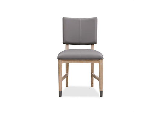 MXNK63 Franklin Dining Chair In Au Natural And Gray Leather (Set of 2)