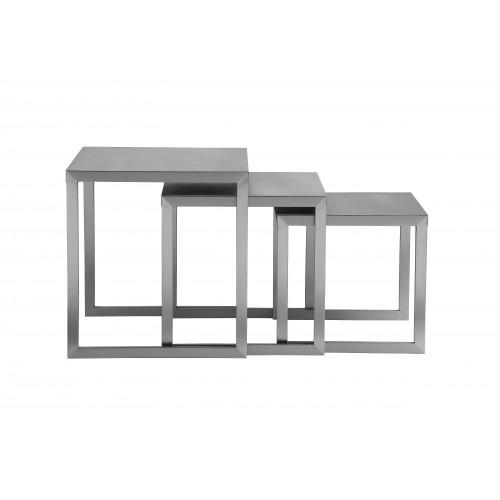 Clark Nesting Tables Brushed Metal