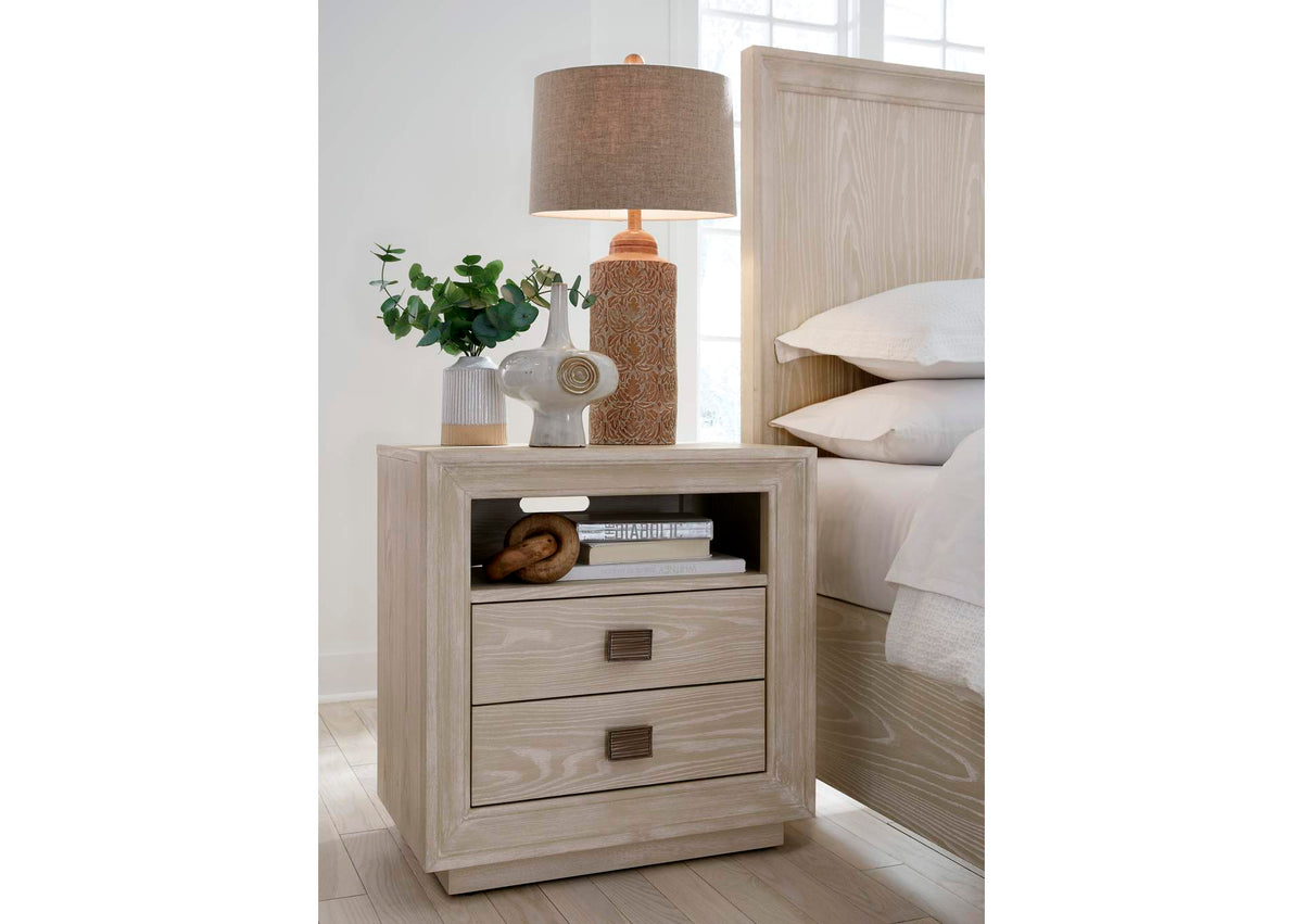 MSNF81B Maxime Two Drawer USB - Charging Nightstand In Ash