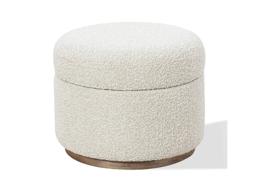 MQMY88 Off - White Upholstered Storage Ottoman In Ricotta Boucle