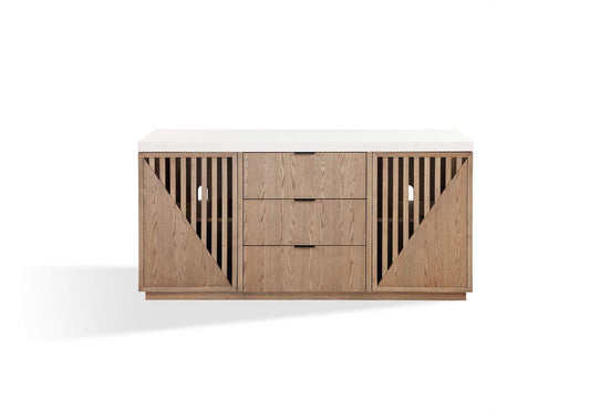 NDMT78 Sumner Three Drawer Two Door Sideboard In Natural