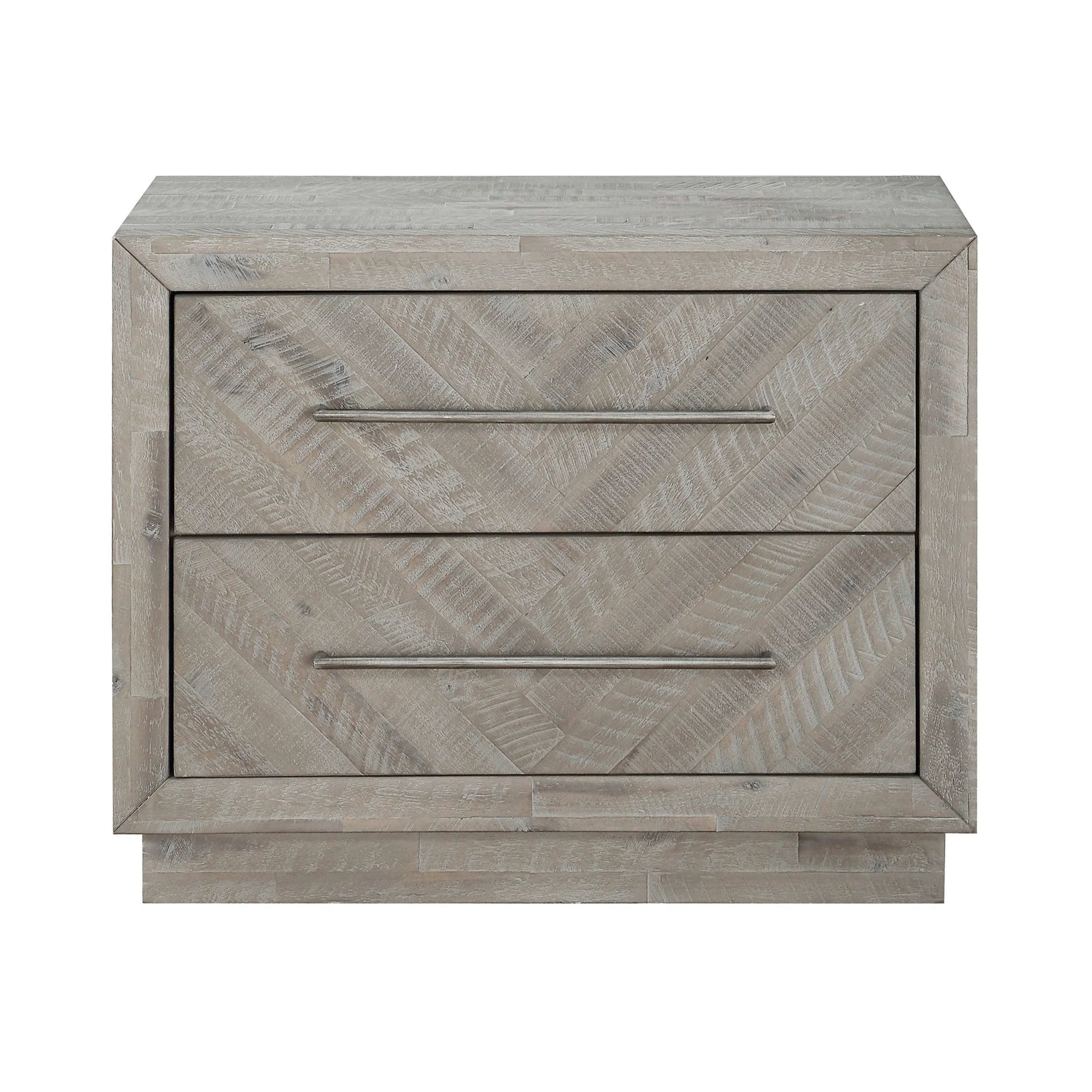 Alexandra Solid Wood Two Drawer Nightstand in Rustic Latte