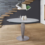 Lindsey - Contemporary Dining Table Glass Top - Gray / Clear