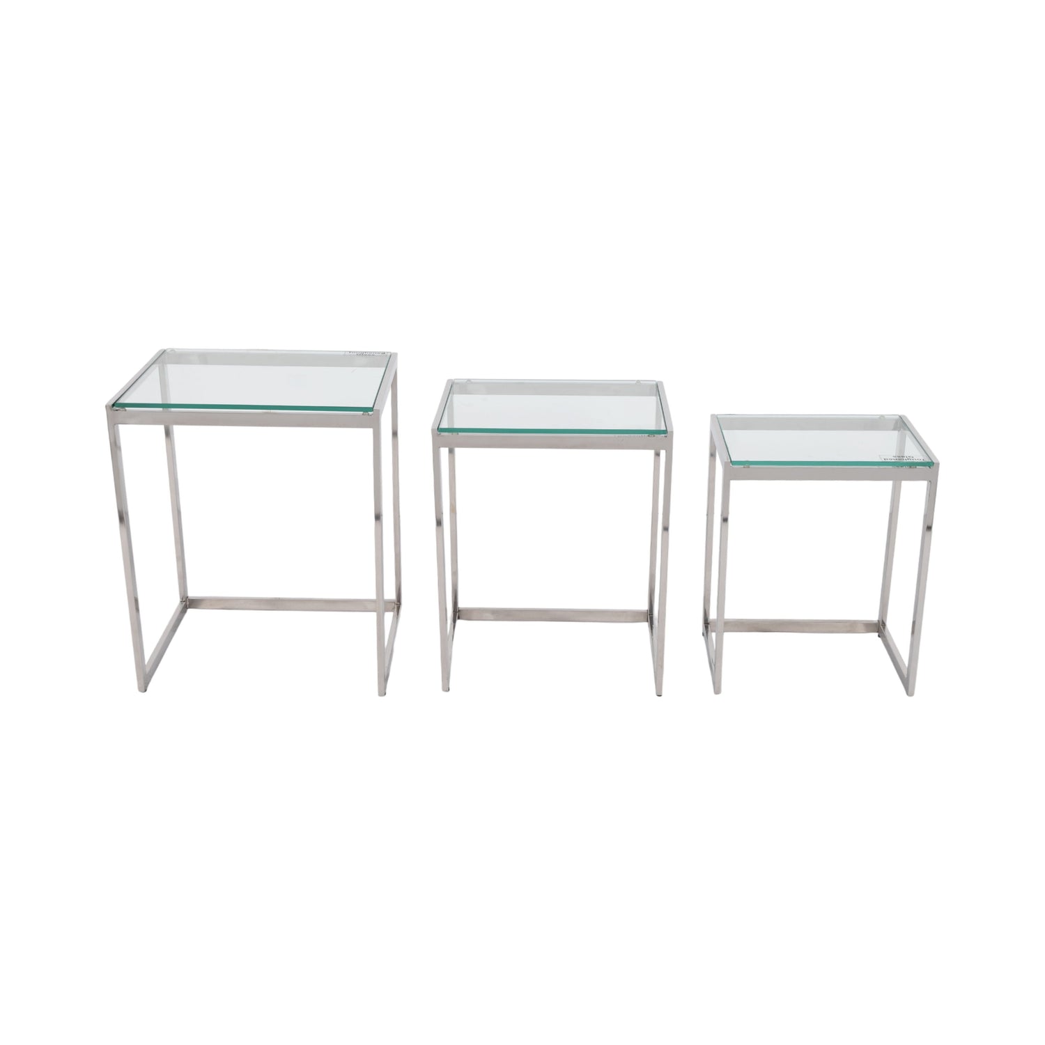 20" / 22" / 24" Maxwell Stainless Steel Nesting Table (Set of 3) - Pearl Silver