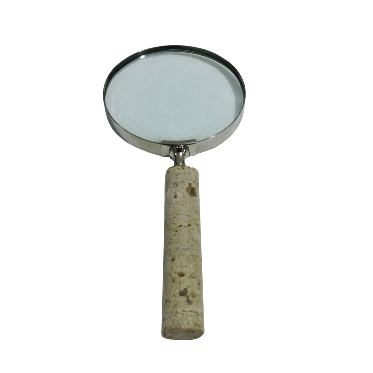 4" Travertine Handle Magnifying Glass - Tan