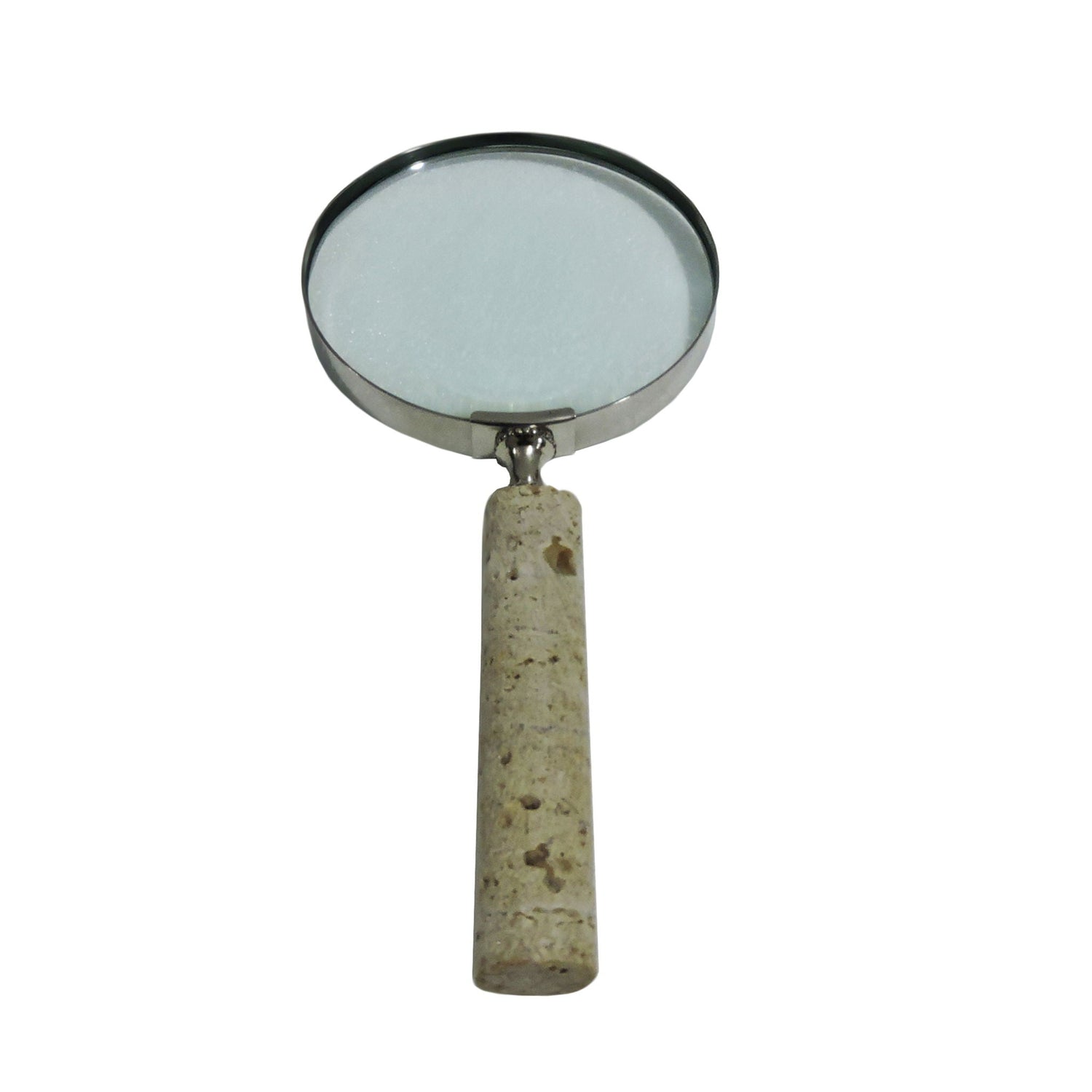 4" Travertine Handle Magnifying Glass - Tan