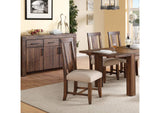 3F4166P Meadow Solid Wood Upholstered Dining Chair In Brick Brown