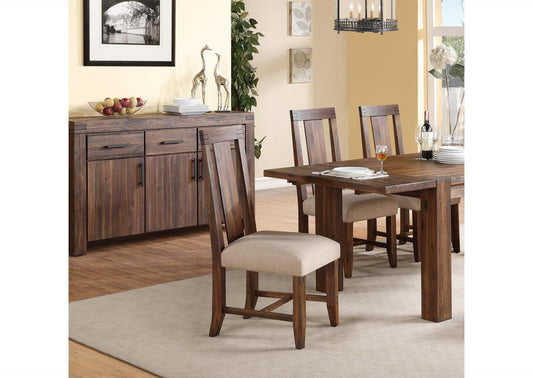 3F4166P Meadow Solid Wood Upholstered Dining Chair In Brick Brown