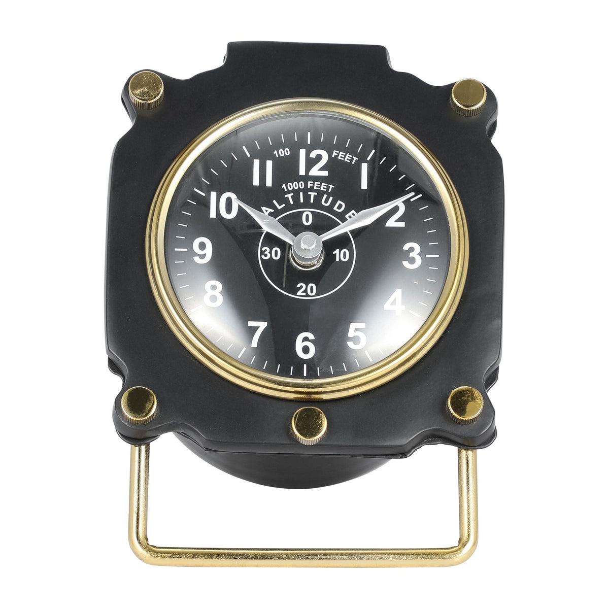 Metal Alightimeter Table Clock 5" - Black